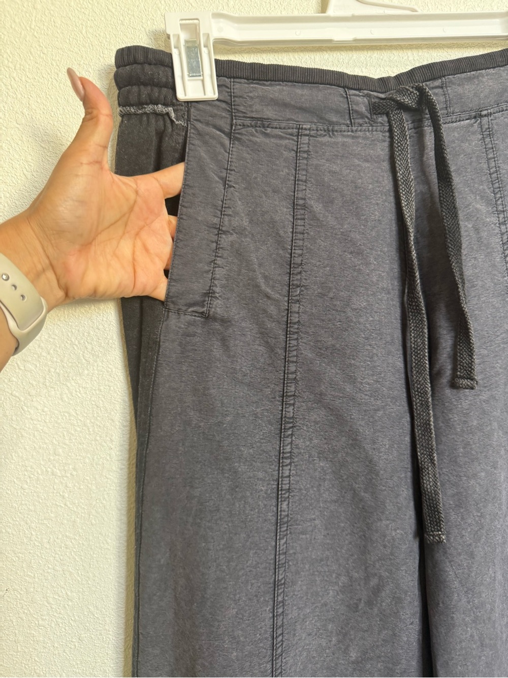 Daily Practice Anthropologie Charcoal Wide Leg Zip Hem Pants Utility Y2K - Picture 6 of 11